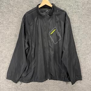 Athletech Activewear Track Jacket Men 3XL Black Full Zip Hooded Long Sleeve